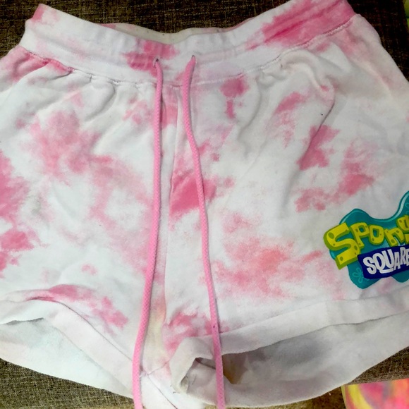 Spongebob Pink Sweat shorts size small hardly worn - Picture 1 of 4
